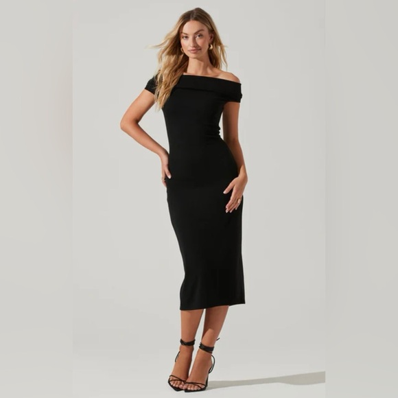 ASTR Black Midi Dress Small - Picture 1 of 6